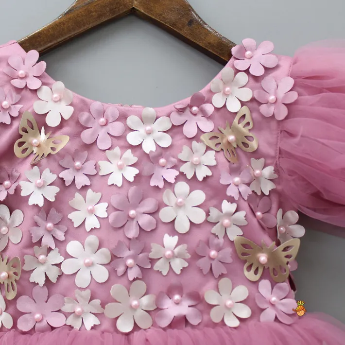 Best Flower Enhanced Pink Butterfly Wings Dress With Head Band Dresses & Sets | Dresses