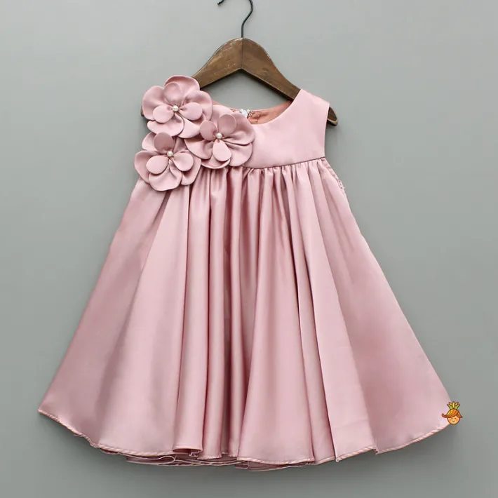 Online Flower Enhanced Pink Flared Dress Dresses & Sets | Dresses