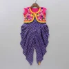 Outlet Foil Printed Dhoti Style Jumpsuit With Embroidered Jacket Ethnic Wear | Kurtis & Jumpsuits
