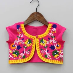 Outlet Foil Printed Dhoti Style Jumpsuit With Embroidered Jacket Ethnic Wear | Kurtis & Jumpsuits