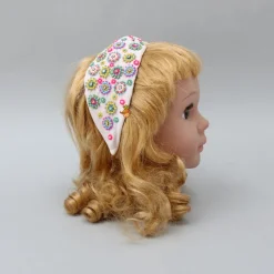 Best French Crepe White Hand Embroidered Hair Band Hair Accessories | Hair Bands
