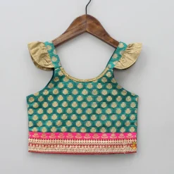 Sale Frill Detailed Top With Printed Dhoti Ethnic Wear | Dhotis & Patialas