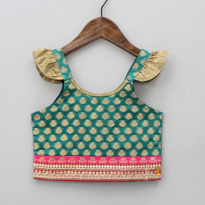 Sale Frill Detailed Top With Printed Dhoti Ethnic Wear | Dhotis & Patialas