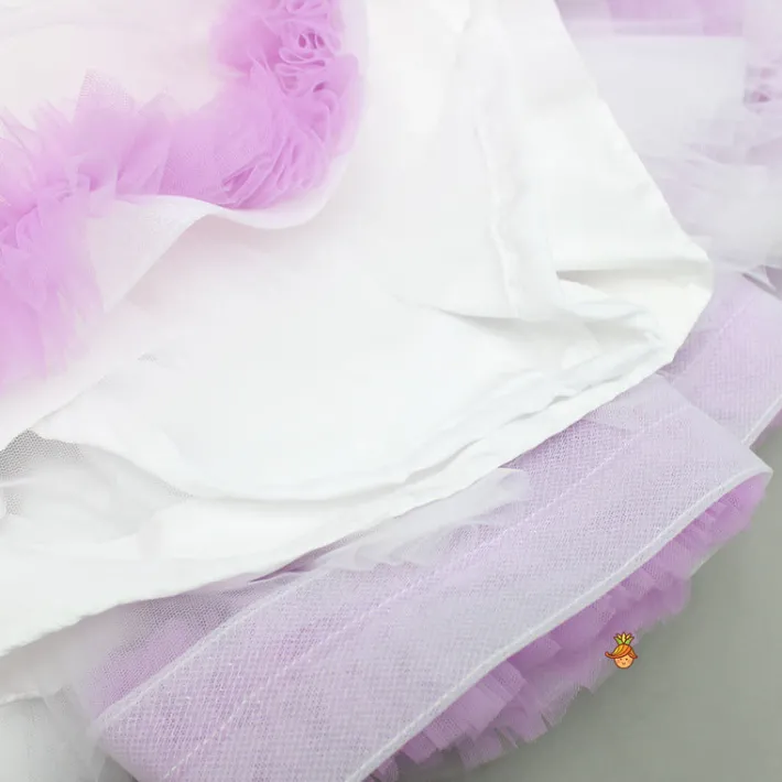 Best Frilly Flower Enhanced Dress With Matching Hairclip Dresses & Sets | Dresses