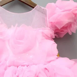 Best Frilly Pink Dress With Detachable Bow And Matching Swirled Headbow Dresses & Sets | Dresses