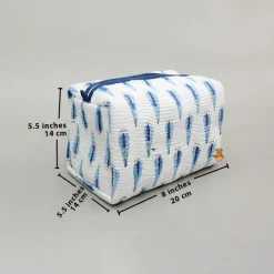 New Fringe-Detailed Blue Pouch Bags - Set Of 2 Bags