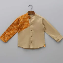 Clearance Front Open Brown Shirt And Pant BOY Indian Ethnic Wear | Ethnic Sets