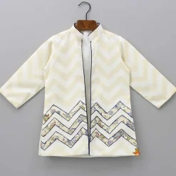 Sale Front Open Cotton Kurta With Jacket And Churidar BOY Indian Ethnic Wear | Ethnic Sets