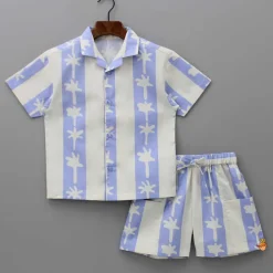 Best Front Open Shirt And Dual Pockets Detail Shorts BOY Sets