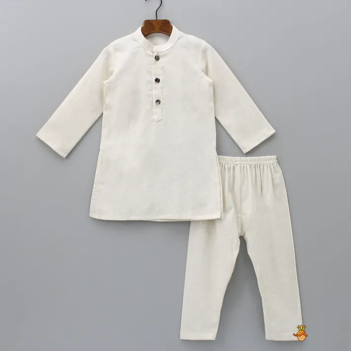 Clearance Front Placket Kurta With Gota Lace Work Beige Jacket And Pyjama BOY Indian Ethnic Wear | Ethnic Sets