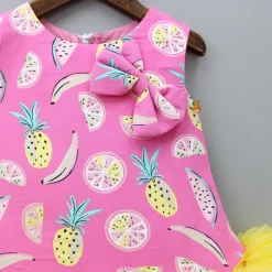 Online Fruit Printed Dual Tone Dress With Ruffle Hem Dresses & Sets | Dresses