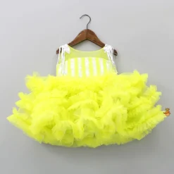Clearance Glamorous Green Layered Frilled Dress With Hair Clip Dresses & Sets | Dresses