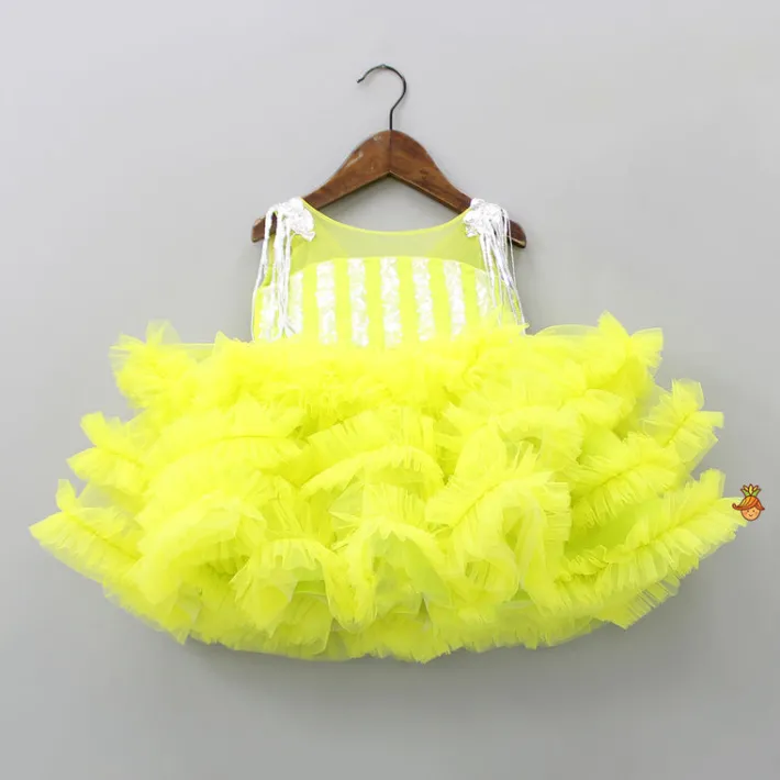 Clearance Glamorous Green Layered Frilled Dress With Hair Clip Dresses & Sets | Dresses