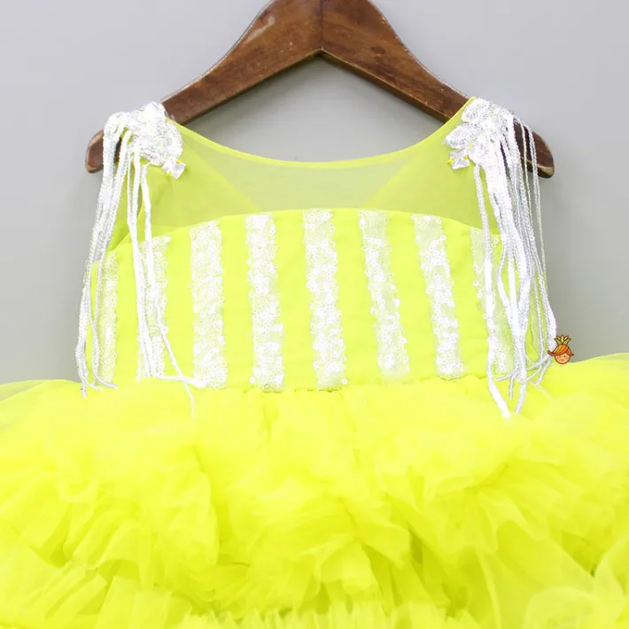 Clearance Glamorous Green Layered Frilled Dress With Hair Clip Dresses & Sets | Dresses
