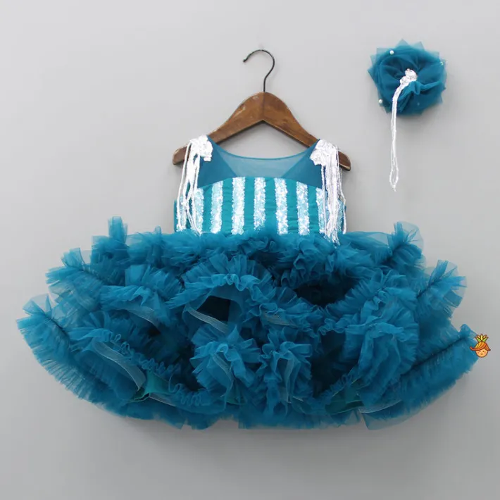 Best Glamorous Layered Frilled Dress With Hair Clip Dresses & Sets | Dresses