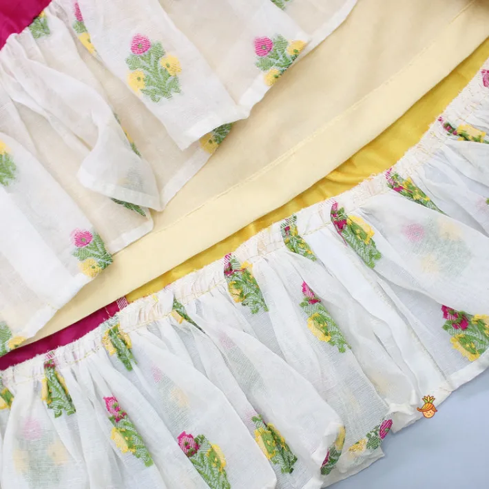 Clearance Goddess Embroidered Beige Top And Colour Blocked Lehenga Ethnic Wear | Lehengas & Ghagras