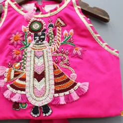 Clearance Goddess Embroidered Pink Top And Beautiful Tassels Embellished Lehenga With Matching Sling Bag Ethnic Wear | Lehengas & Ghagras