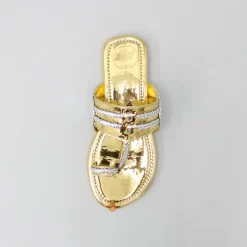 Outlet Golden And Silver Dual Tone Kolhapuri Flats Shoes