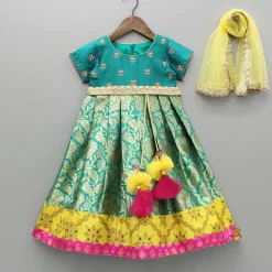 New Gorgeous Brocade Anarkali And Yellow Dupatta Ethnic Wear | Sarees & Anarkalis