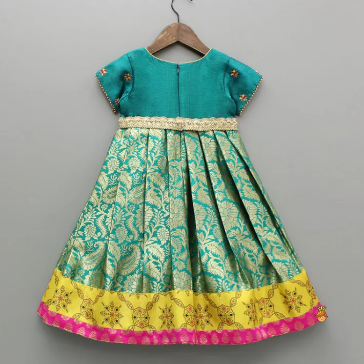 New Gorgeous Brocade Anarkali And Yellow Dupatta Ethnic Wear | Sarees & Anarkalis