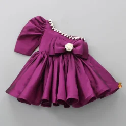 Sale Gorgeous One Shoulder Bow Enhanced Flared Dress Dresses & Sets | Dresses