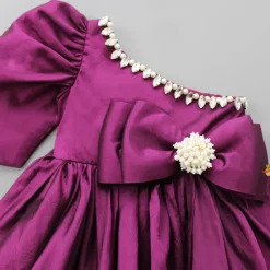 Sale Gorgeous One Shoulder Bow Enhanced Flared Dress Dresses & Sets | Dresses
