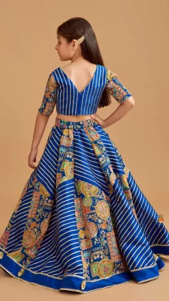 Clearance Gota Lace Detail Charming Blue Top And Lehenga With Net Dupatta Ethnic Wear | Lehengas & Ghagras