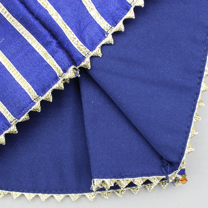 Clearance Gota Lace Detail Charming Blue Top And Lehenga With Net Dupatta Ethnic Wear | Lehengas & Ghagras