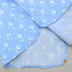New Gota Lace Detailed Powder Blue Ethnic Kurta With Floral Printed Jacket And Pyjama BOY Indian Ethnic Wear | Ethnic Sets