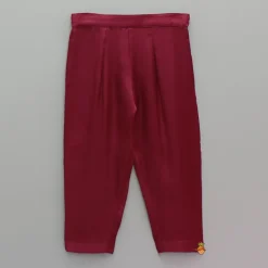 Clearance Gota Lace Work Maroon Ethnic Kurta And Pyjama BOY Indian Ethnic Wear | Ethnic Sets