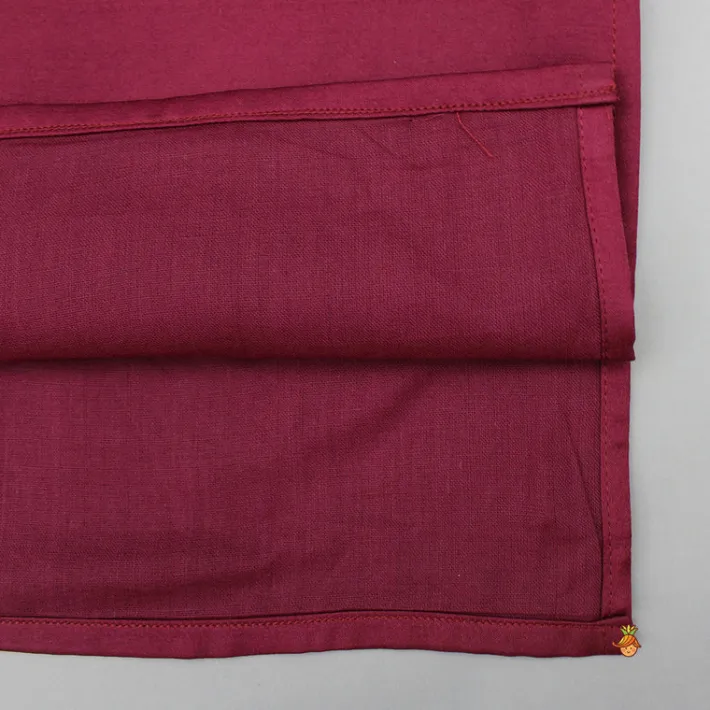 Clearance Gota Lace Work Maroon Ethnic Kurta And Pyjama BOY Indian Ethnic Wear | Ethnic Sets