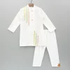 Discount Gota Lace Work White Pin Tuck Kurta And Pyjama BOY Indian Ethnic Wear | Ethnic Sets