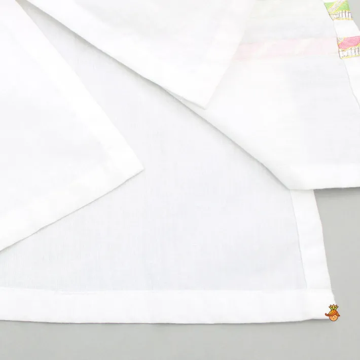 Discount Gota Lace Work White Pin Tuck Kurta And Pyjama BOY Indian Ethnic Wear | Ethnic Sets