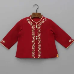 Discount Gota Lacework Detail Red Kurta And Dhoti BOY Indian Ethnic Wear | Ethnic Sets