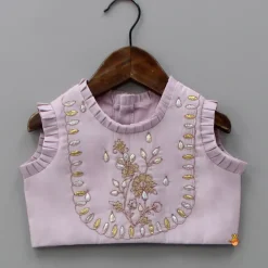 New Gota Work Detail Lilac Top And Lehenga With Net Dupatta Ethnic Wear | Lehengas & Ghagras
