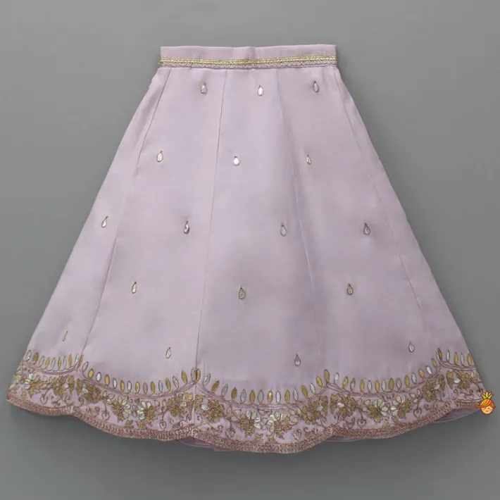 New Gota Work Detail Lilac Top And Lehenga With Net Dupatta Ethnic Wear | Lehengas & Ghagras