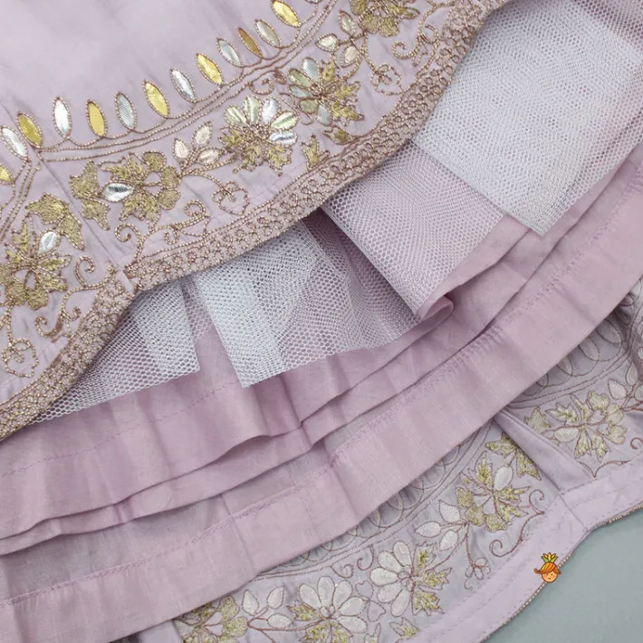 New Gota Work Detail Lilac Top And Lehenga With Net Dupatta Ethnic Wear | Lehengas & Ghagras