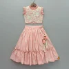 Clearance Gota Work Peach Ruffled Top And Tassels Enhanced Lehenga Ethnic Wear | Lehengas & Ghagras