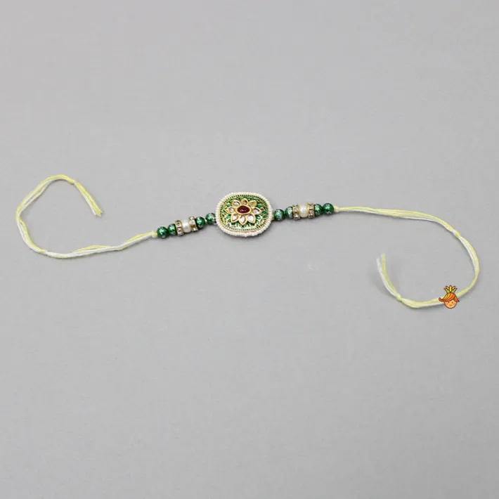 Hot Green Beaded Rakhi BOY Rakhis | Rakhis