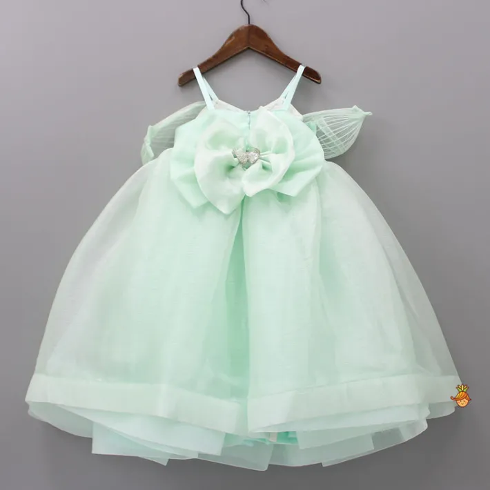 Hot Green Butterfly Embroidered Embellished Gown Dresses & Sets | Gowns