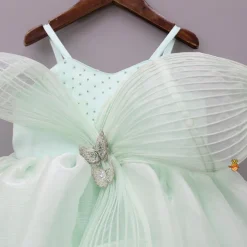 Hot Green Butterfly Embroidered Embellished Gown Dresses & Sets | Gowns