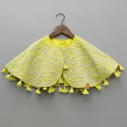 New Green Embroidered And Embellished Cape Attached Top With Flared Palazzo Ethnic Wear | Palazzos & Shararas