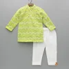 Best Green Embroidered Kurta And Pyjama BOY Indian Ethnic Wear | Ethnic Sets