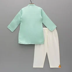 New Green Embroidered Kurta And Pyjama BOY Indian Ethnic Wear | Ethnic Sets