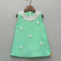 Best Green Embroidered Kurti And Flared Palazzo Ethnic Wear | Palazzos & Shararas