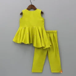 Outlet Green Embroidered Kurti With Pant Ethnic Wear | Churidars & Salwars