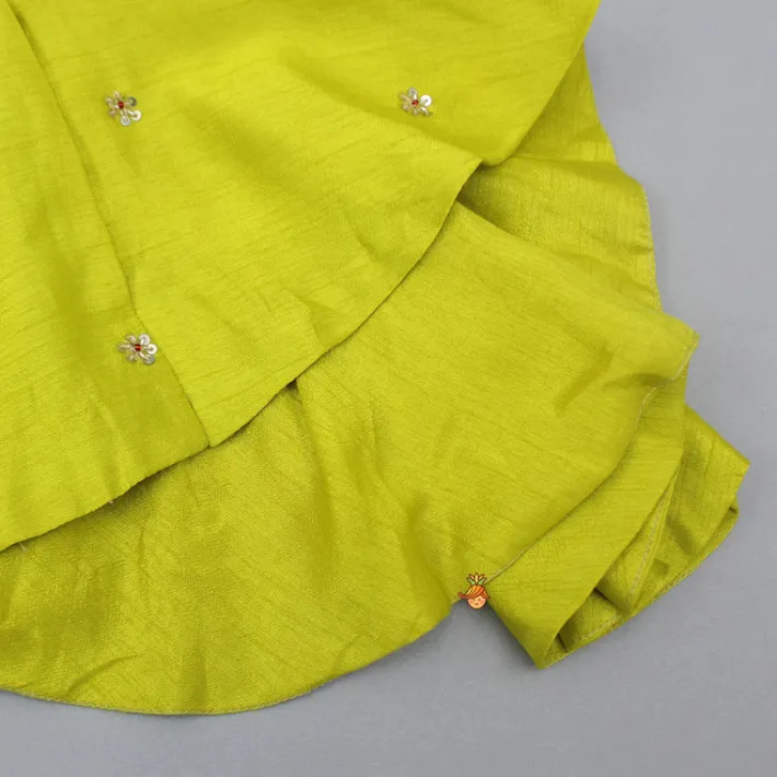 Outlet Green Embroidered Kurti With Pant Ethnic Wear | Churidars & Salwars