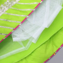 Hot Green Embroidered Strappy Top And Lehenga With Dupatta Ethnic Wear | Lehengas & Ghagras