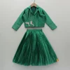 Hot Green Embroidered Stylish Collar Neck Top And Lehenga Ethnic Wear | Lehengas & Ghagras
