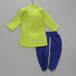 Fashion Green Gota Lace Detailed Kurta With Dhoti BOY Indian Ethnic Wear | Ethnic Sets